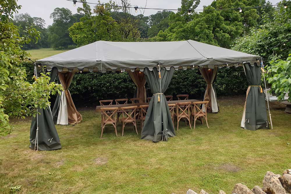 Intimate Dinner Party in a 3x6m Jasmine Lined Arabian Tent.