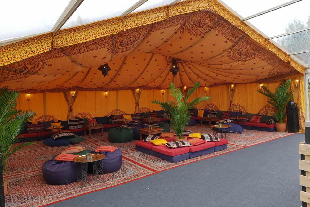Saffron Lining in 9m clearspan marquee