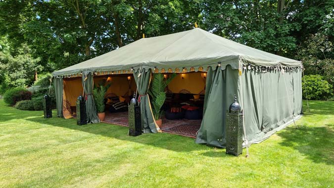 6x9m Bedouin Tent With Outdoor Lighting