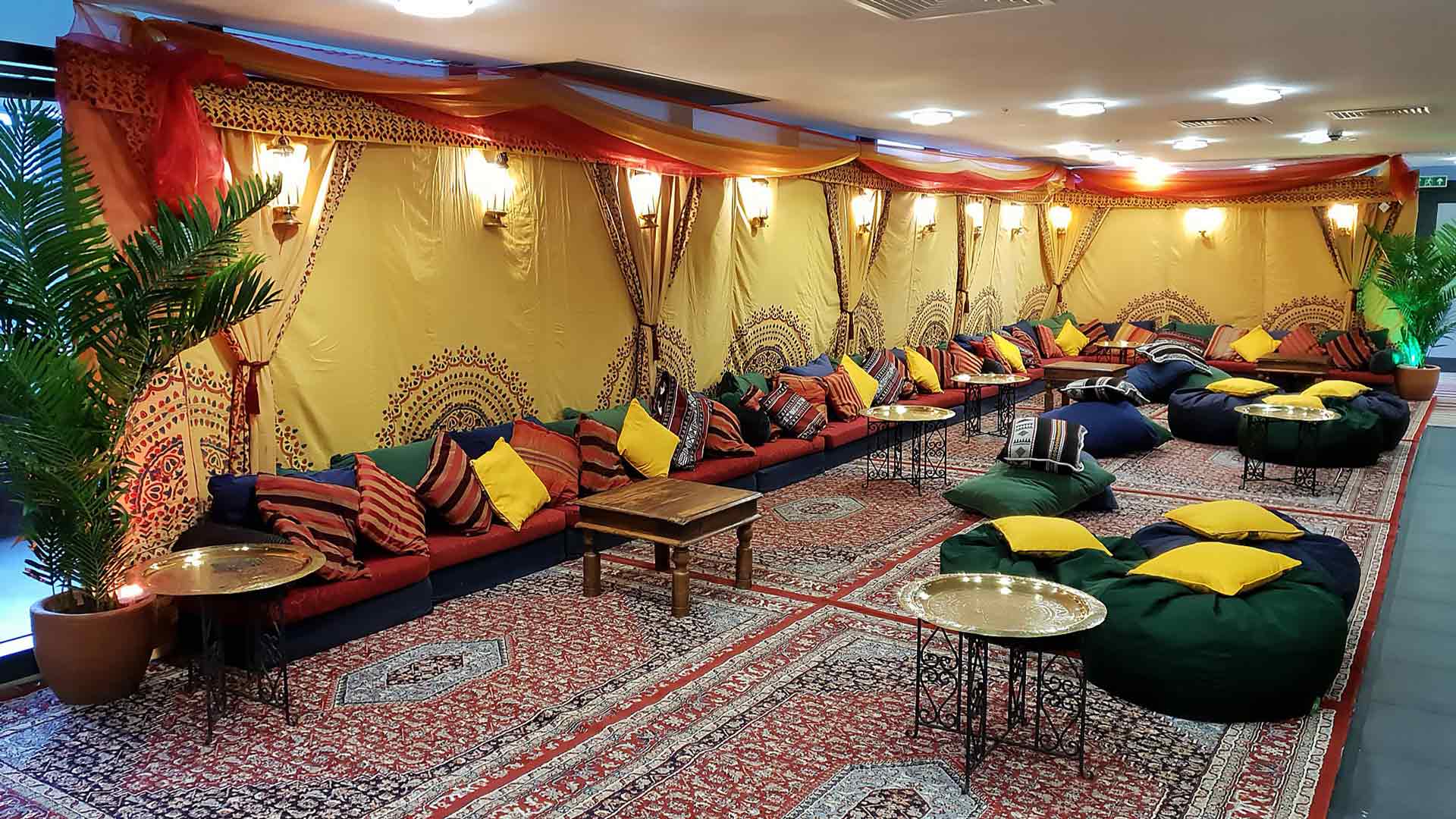 Arabian Cushions for Hire in a Football Stadium