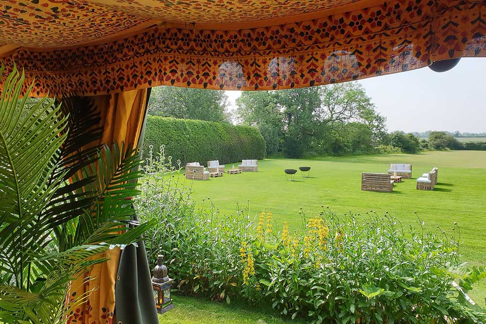 View of Outdoor Pallet Furniture from Afar