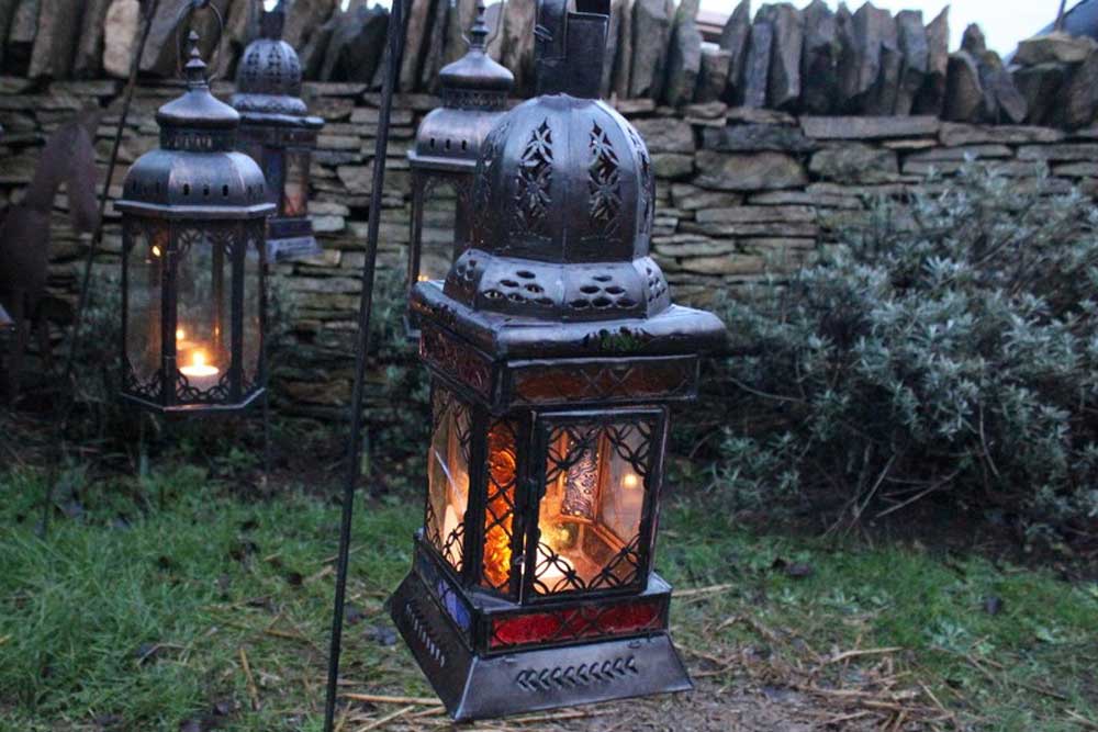 Pole Candle Lantern with Iron and Glass - Illuminating Your Event