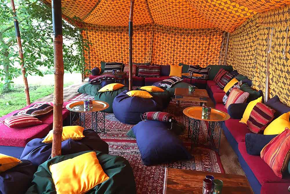 chillout seating inside a client owned yurt